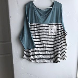 Women’s Striped 3/4 Sleeve Top